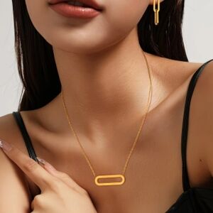 18 KT Gold Over Titanium Gold Necklace and Earring Set